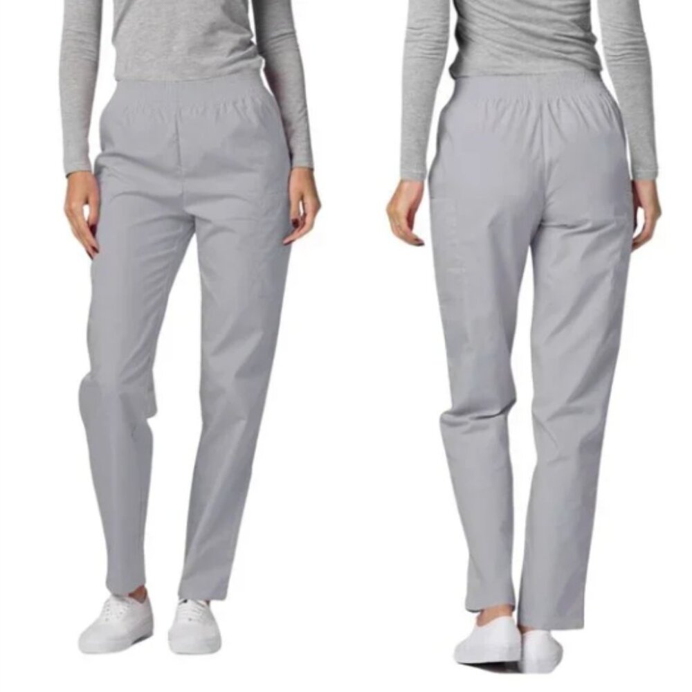 Woman Within Straight Leg Pants High Waisted Stretch Trouser Gray Stretch SZ 18W